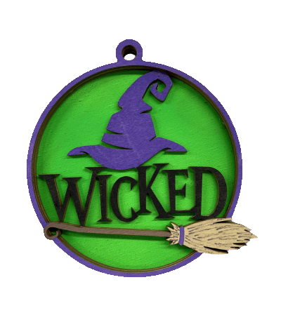 Witch 3D Laser Cut Ornament – Baltic Birch Wood Craft Supplies | DIY Wood Ornament Kit HA33 - The Wood Shape Store