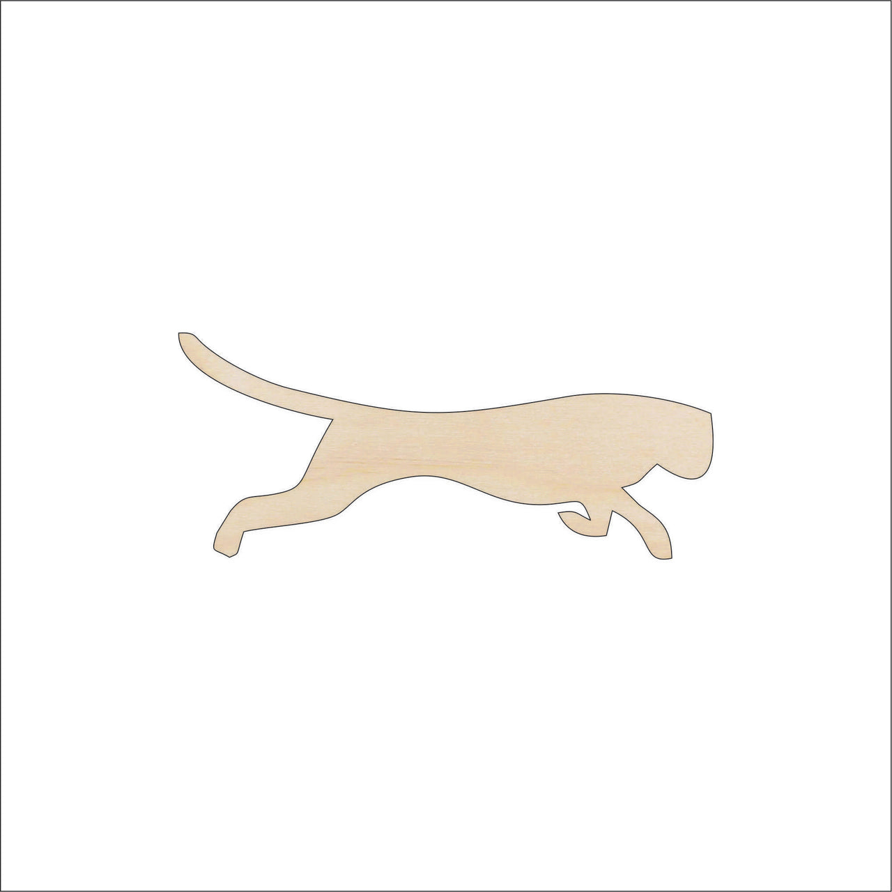Cheetah Wood Craft Shape - Laser Cut Baltic Birch Unfinished DIY Wood Art Supplies CAT29 - The Wood Shape Store