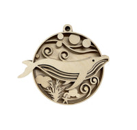 Whale 3D Laser Cut Ornament – Baltic Birch Wood Craft Supplies | DIY Wood Ornament Kit BC1 - The Wood Shape Store