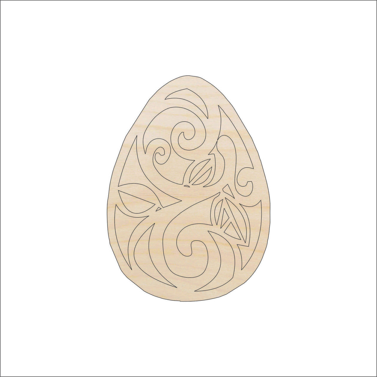 Easter Egg Wood Craft Shape - Laser Cut Baltic Birch Unfinished DIY Wood Art Supplies ESR41 - The Wood Shape Store