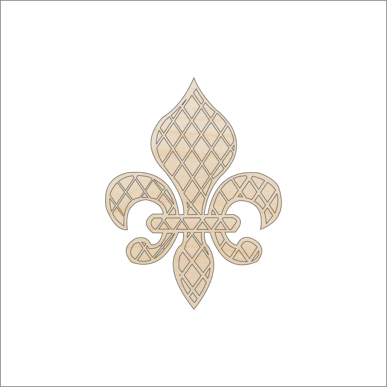 Fleur de Lis Wood Craft Shape - Laser Cut Baltic Birch Unfinished DIY Wood Art Supplies DSN66 - The Wood Shape Store