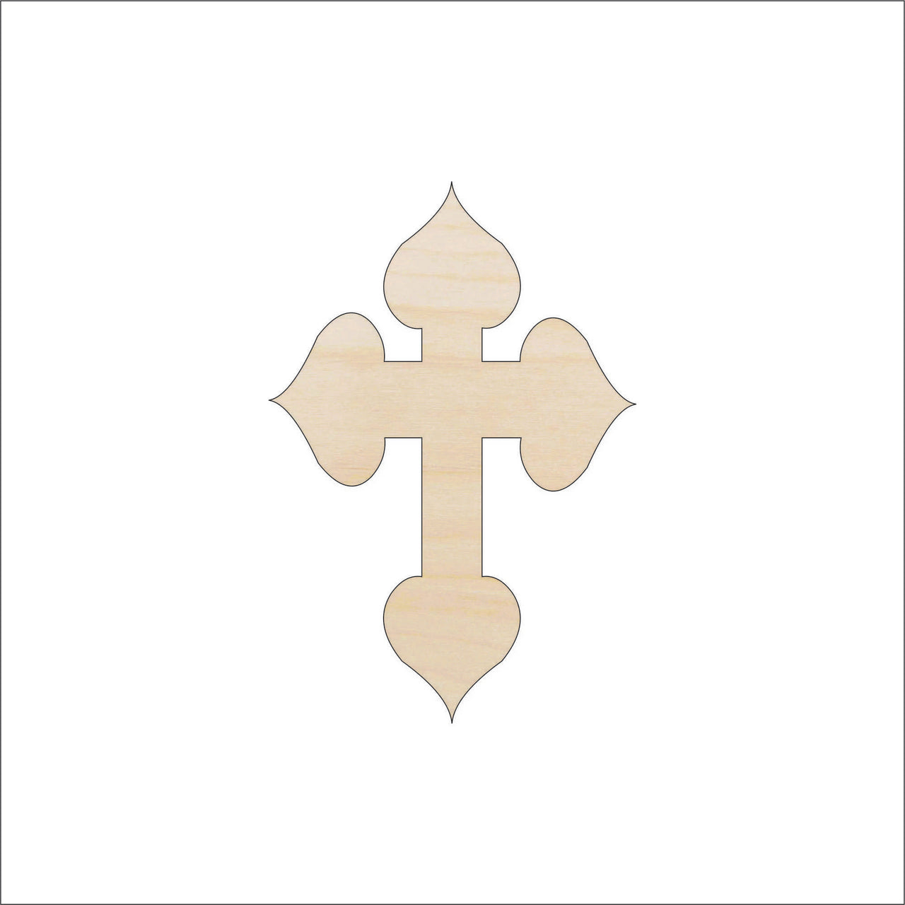 Cross Wood Craft Shape - Laser Cut Baltic Birch Unfinished DIY Wood Art Supplies REL32 - The Wood Shape Store