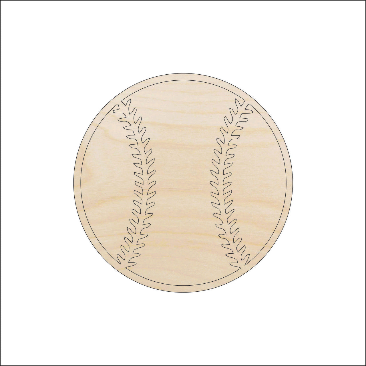 Baseball Wood Craft Shape - Laser Cut Baltic Birch Unfinished DIY Wood Art Supplies SPT150 - The Wood Shape Store