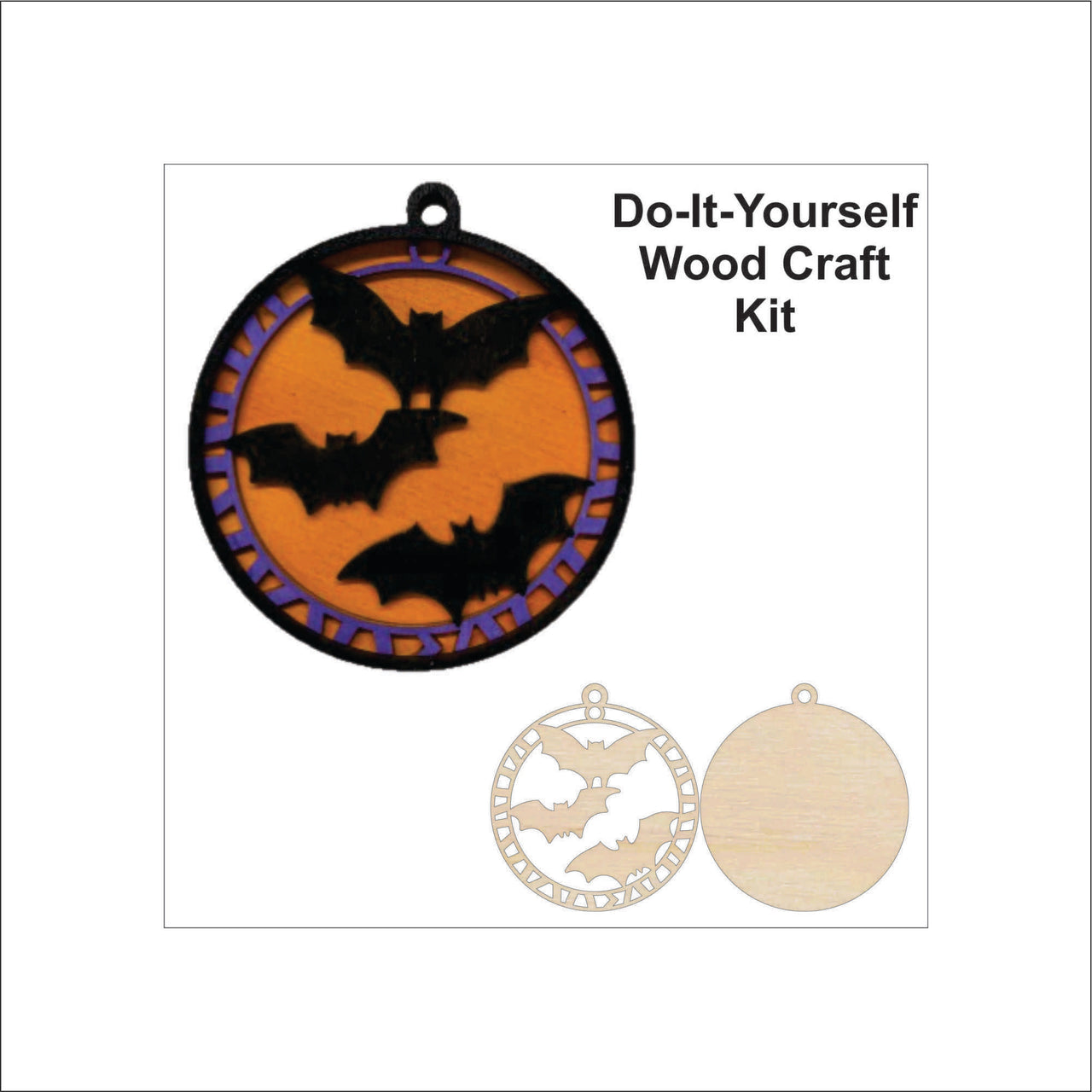 Bat 3D Laser Cut Ornament – Baltic Birch Wood Craft Supplies | DIY Wood Ornament Kit HA3 - The Wood Shape Store
