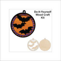 Bat 3D Laser Cut Ornament – Baltic Birch Wood Craft Supplies | DIY Wood Ornament Kit HA3 - The Wood Shape Store