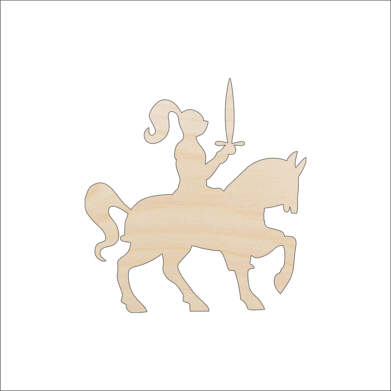 Knight Wood Craft Shape - Laser Cut Baltic Birch Unfinished DIY Wood Art Supplies HRS18 - The Wood Shape Store