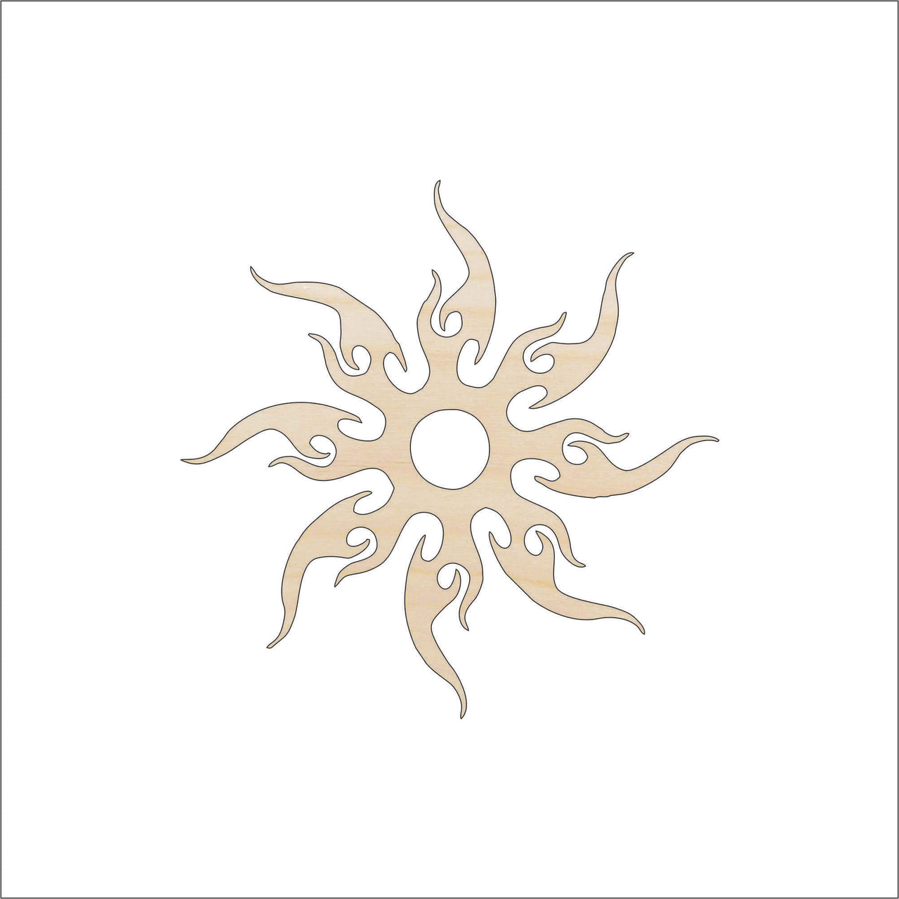 Sun Wood Craft Shape - Laser Cut Baltic Birch Unfinished DIY Wood Art Supplies SKY23 - The Wood Shape Store