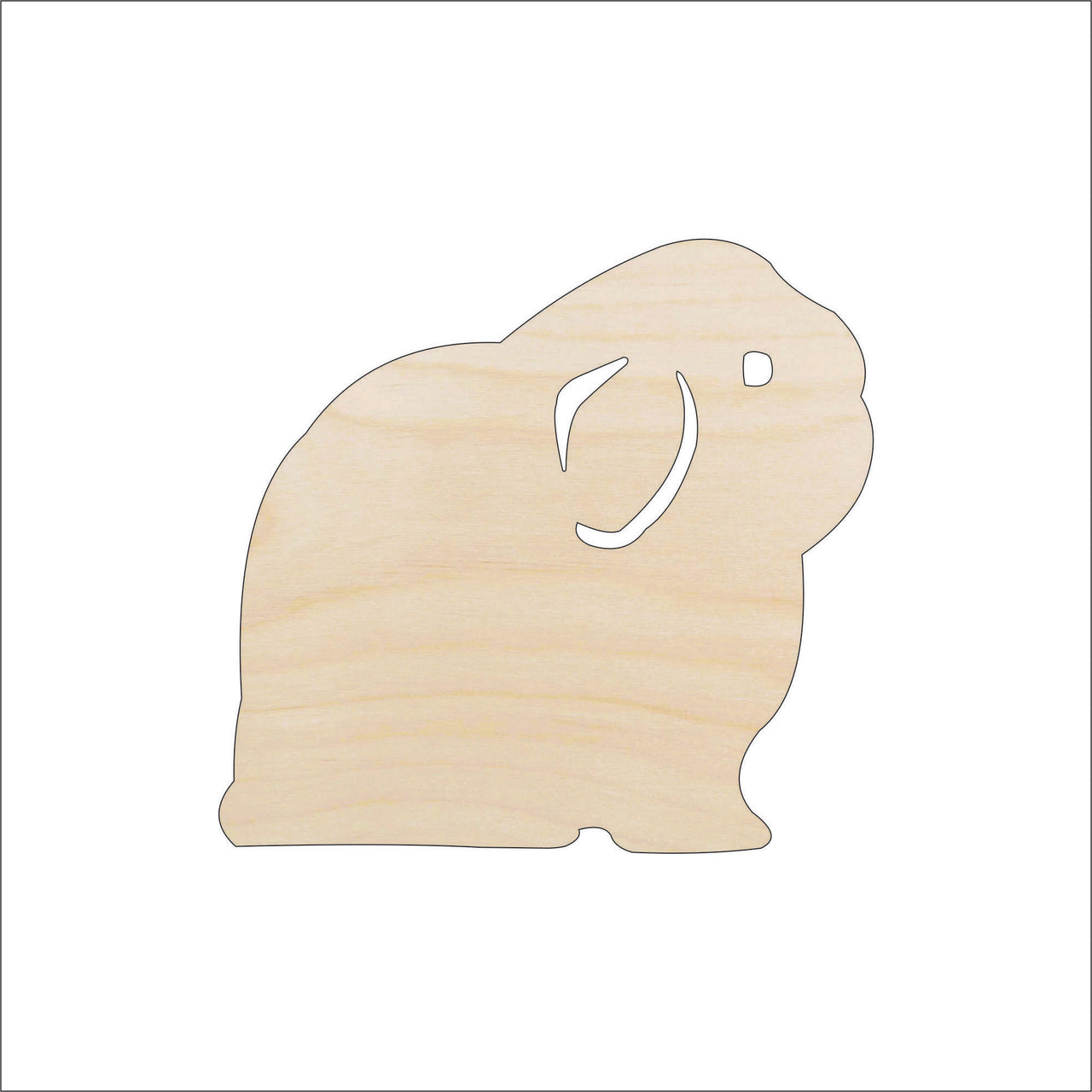 Bunny - Wood Craft Shape - Laser Cut Baltic Birch Unfinished DIY Wood Art Supplies BNY56 - The Wood Shape Store