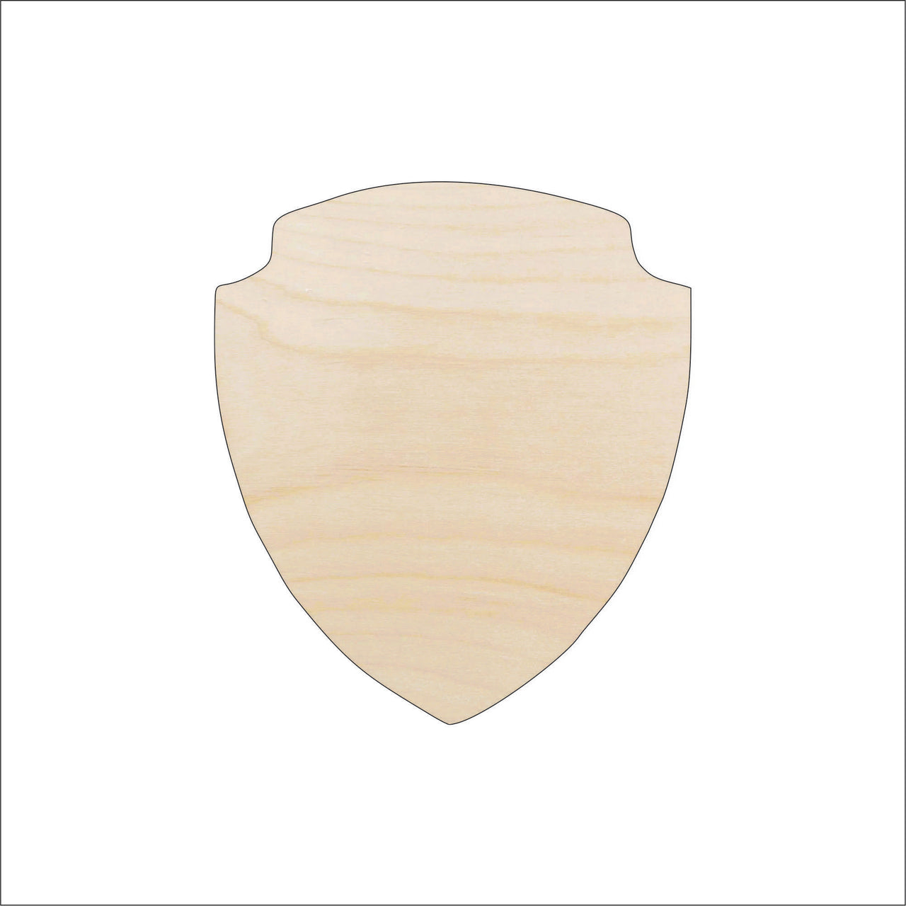 Badge Shield Wood Craft Shape – Laser Cut Baltic Birch Unfinished DIY Wood Art Supplies BDG7 - The Wood Shape Store