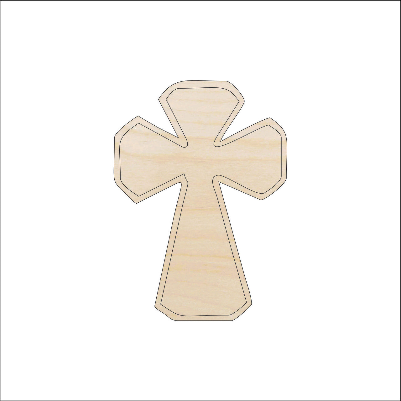 Cross Wood Craft Shape - Laser Cut Baltic Birch Unfinished DIY Wood Art Supplies REL12 - The Wood Shape Store
