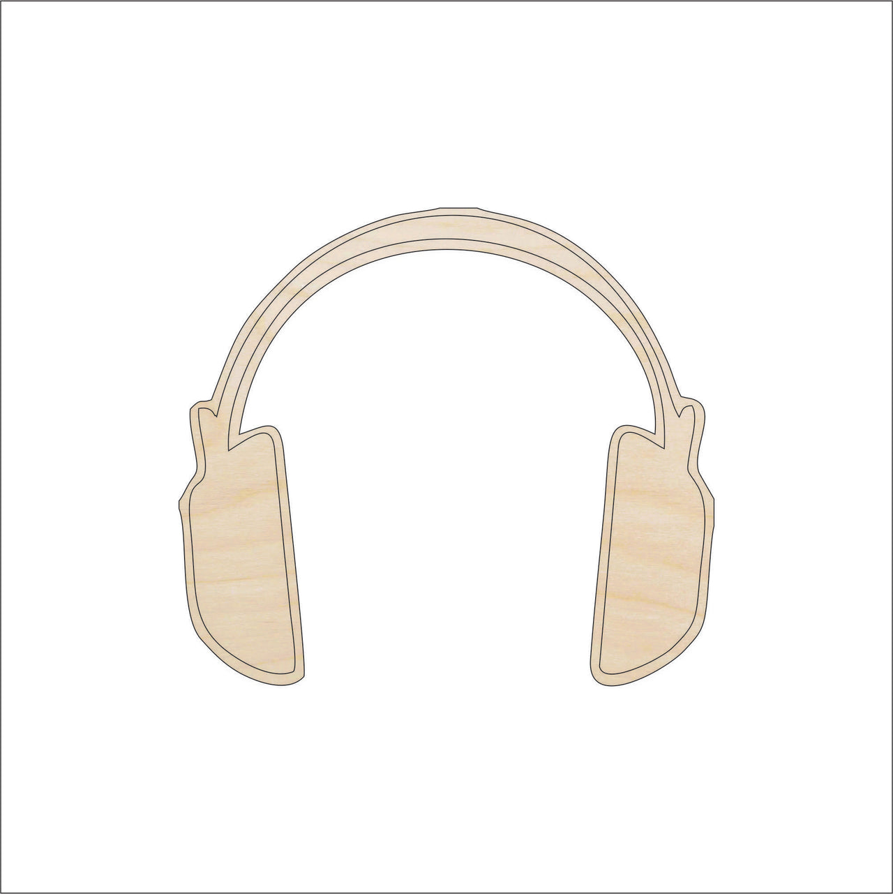Headphones Wood Craft Shape - Laser Cut Baltic Birch Unfinished DIY Wood Art Supplies MSC10 - The Wood Shape Store