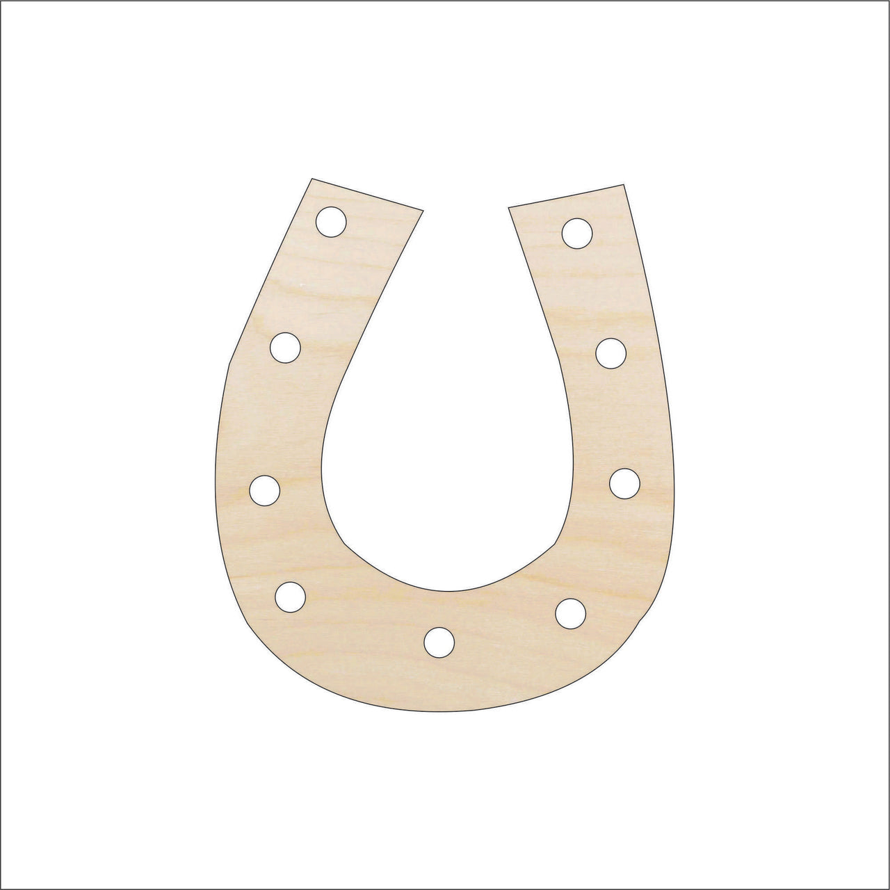 Horseshoe Wood Craft Shape - Laser Cut Baltic Birch Unfinished DIY Wood Art Supplies HRS85 - The Wood Shape Store