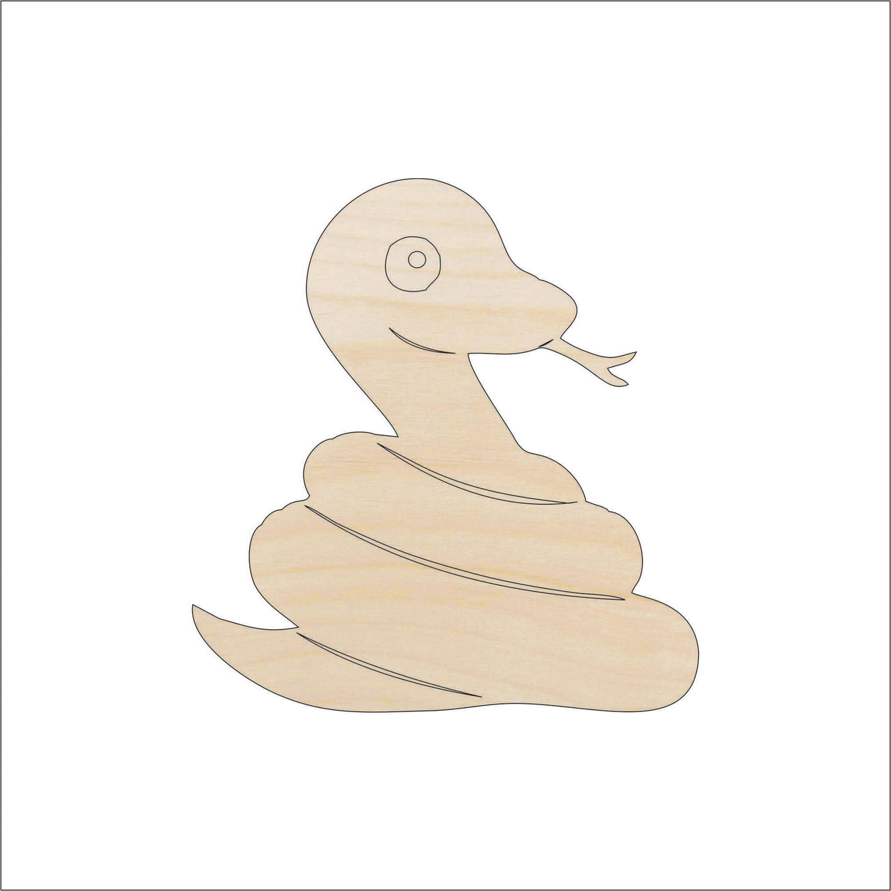 Snake Wood Craft Shape - Laser Cut Baltic Birch Unfinished DIY Wood Art Supplies REP5 - The Wood Shape Store