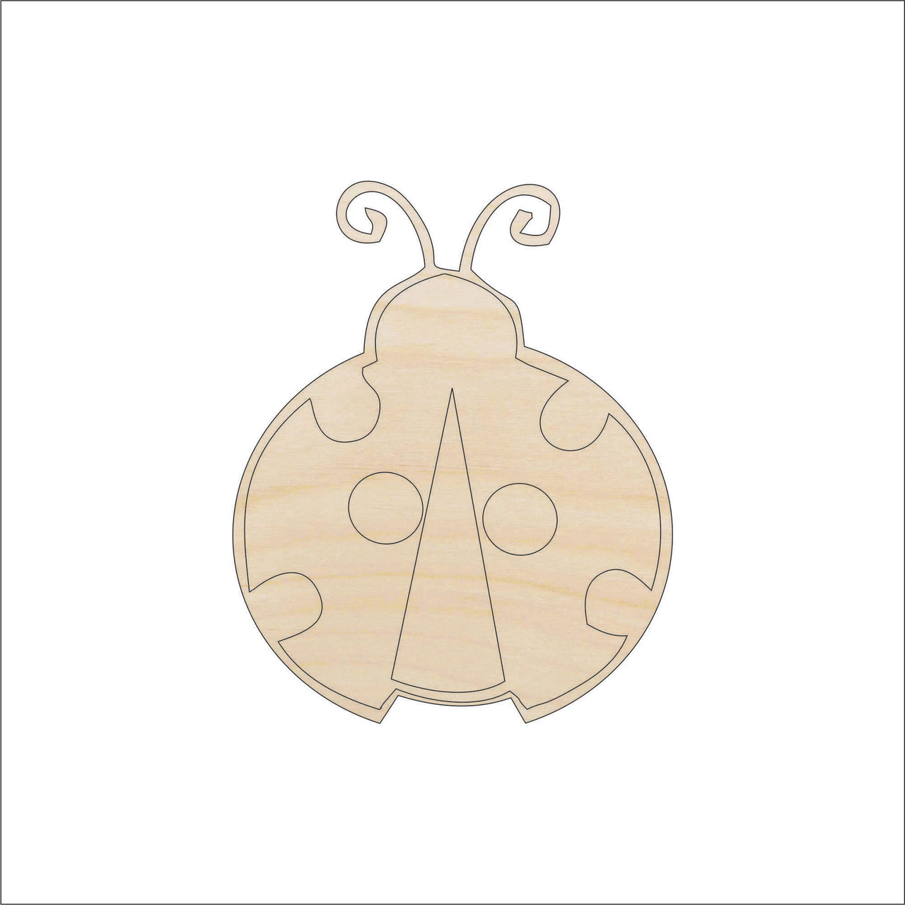 Ladybug Wood Craft Shape - Laser Cut Baltic Birch Unfinished DIY Wood Art Supplies BUG17 - The Wood Shape Store