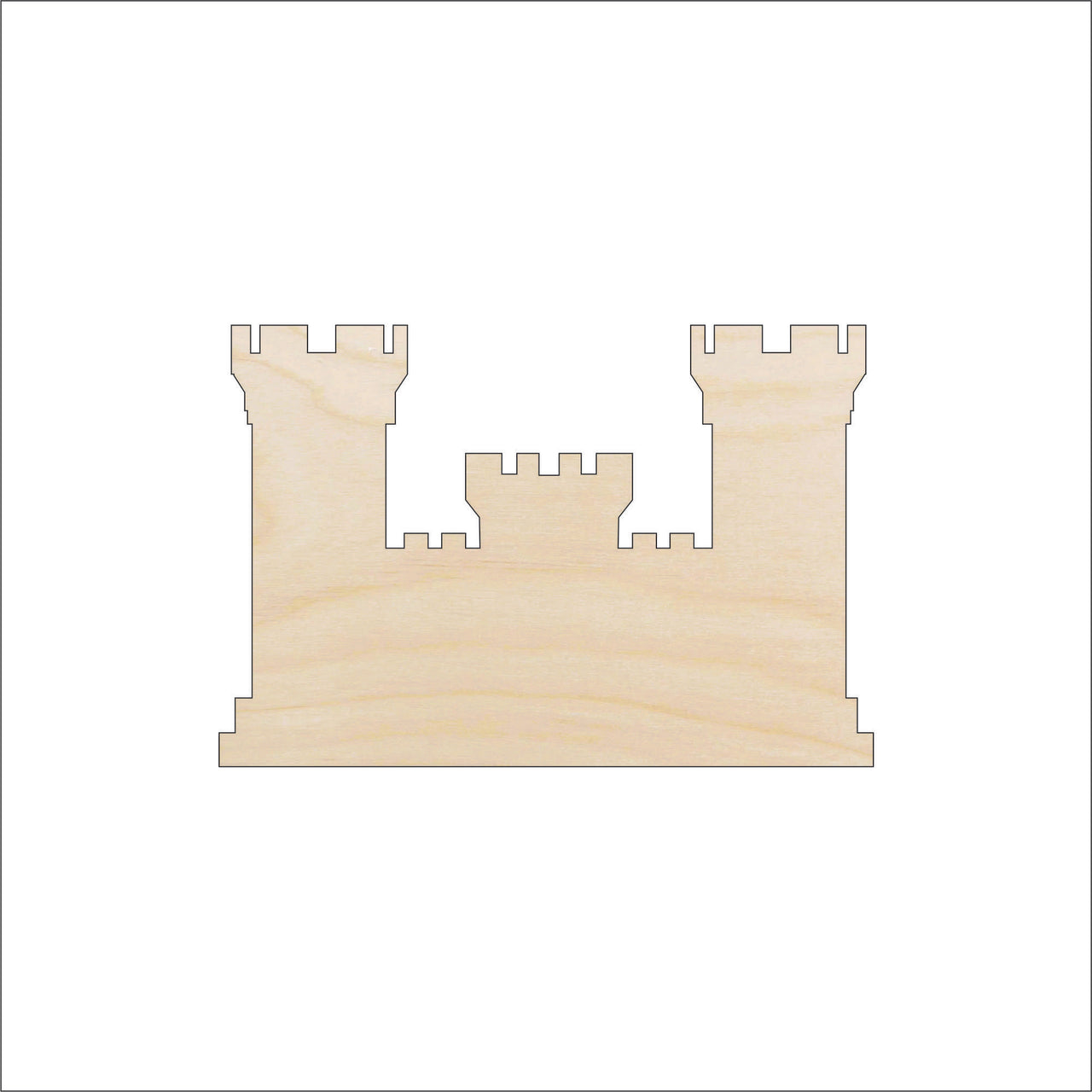 Castle Wood Craft Shape - Laser Cut Baltic Birch Unfinished DIY Wood Art Supplies BLD110 - The Wood Shape Store