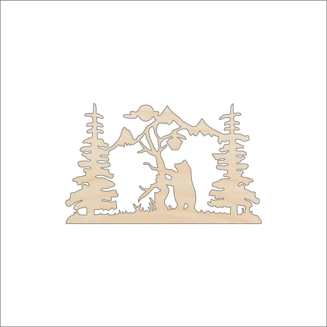 Bear Wood Craft Shape – Laser Cut Baltic Birch Unfinished DIY Art Supplies BER59 - The Wood Shape Store