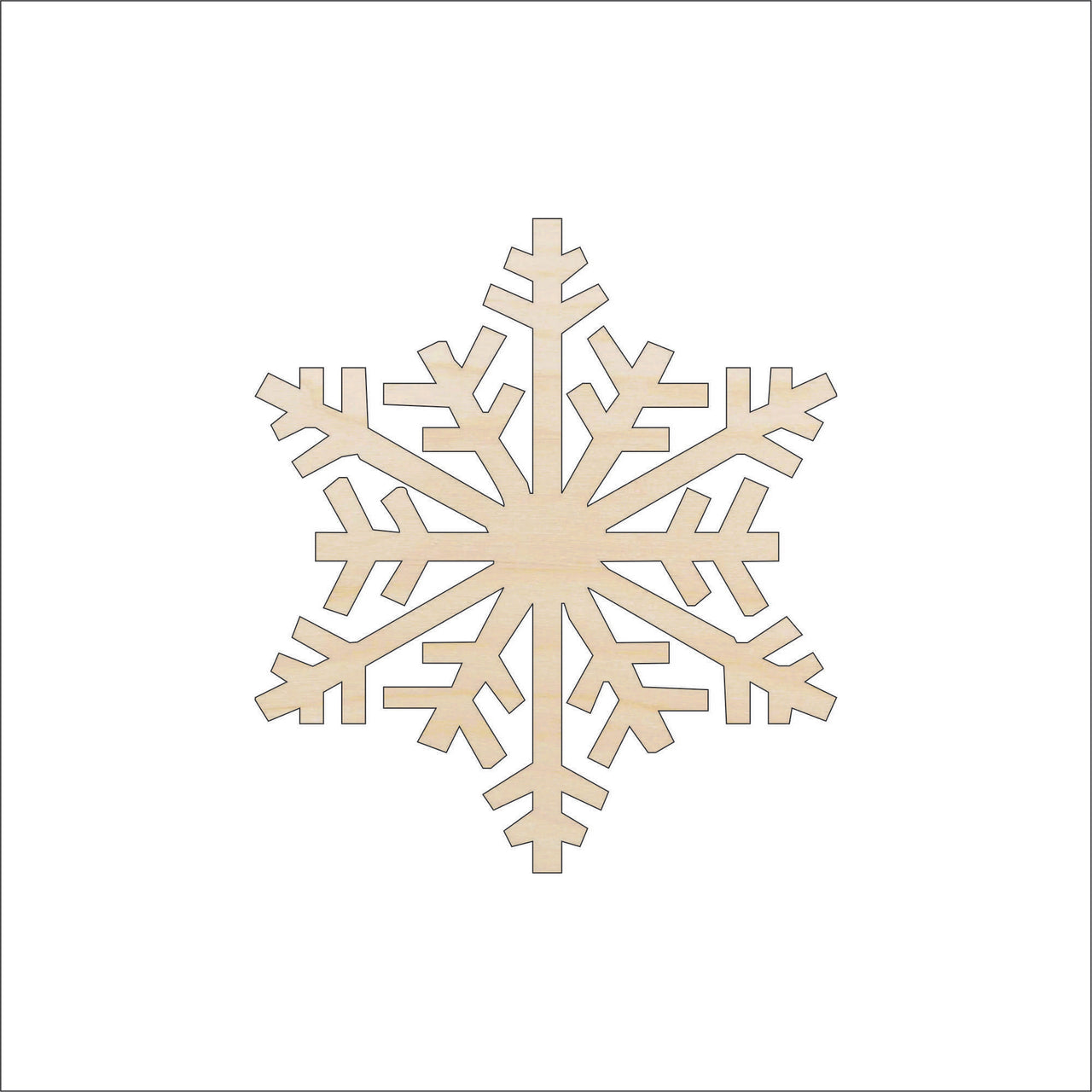 Snowflake Wood Craft Shape - Laser Cut Baltic Birch Unfinished DIY Wood Art Supplies SNW8 - The Wood Shape Store