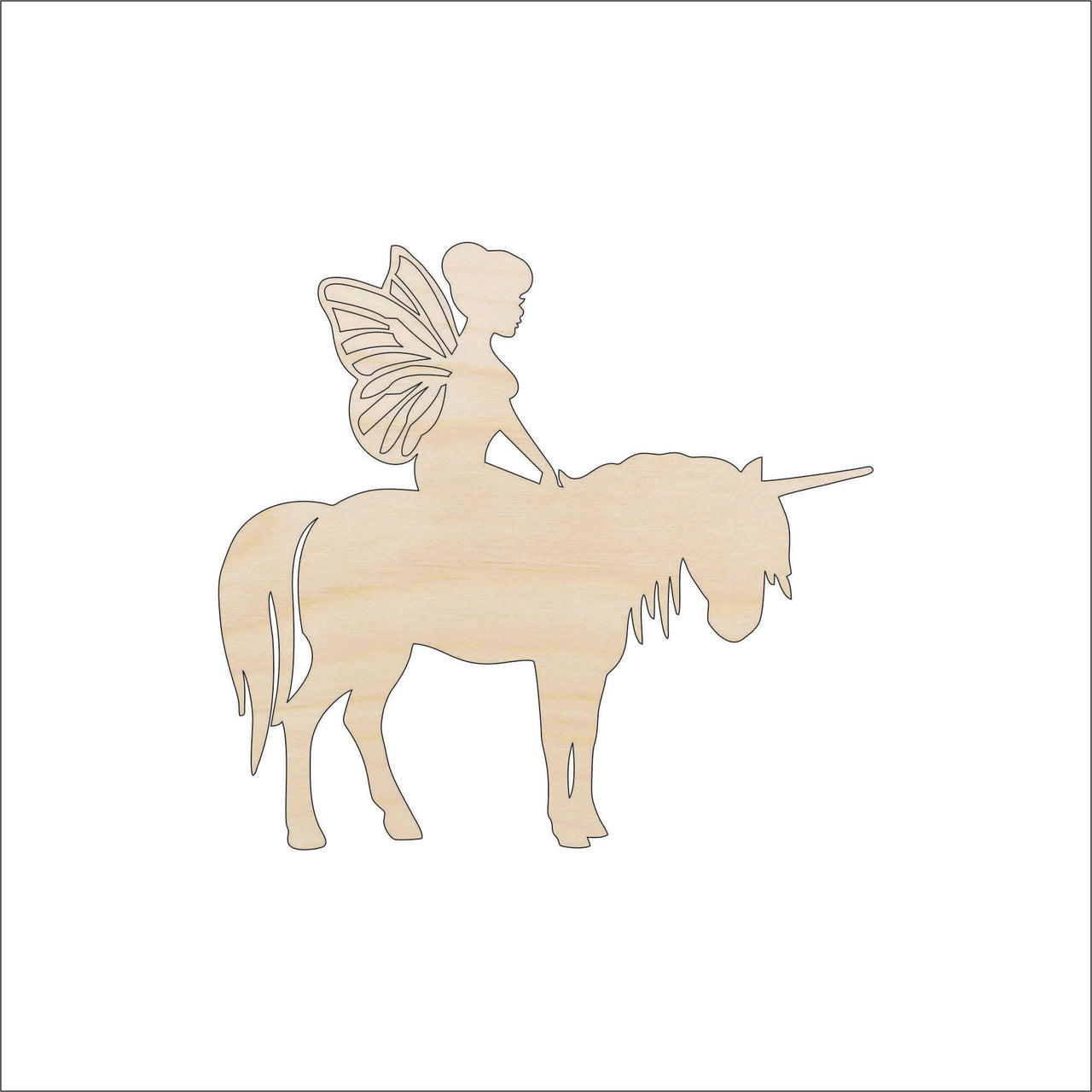 Fairy Wood Craft Shape - Laser Cut Baltic Birch Unfinished DIY Wood Art Supplies MYTH137 - The Wood Shape Store
