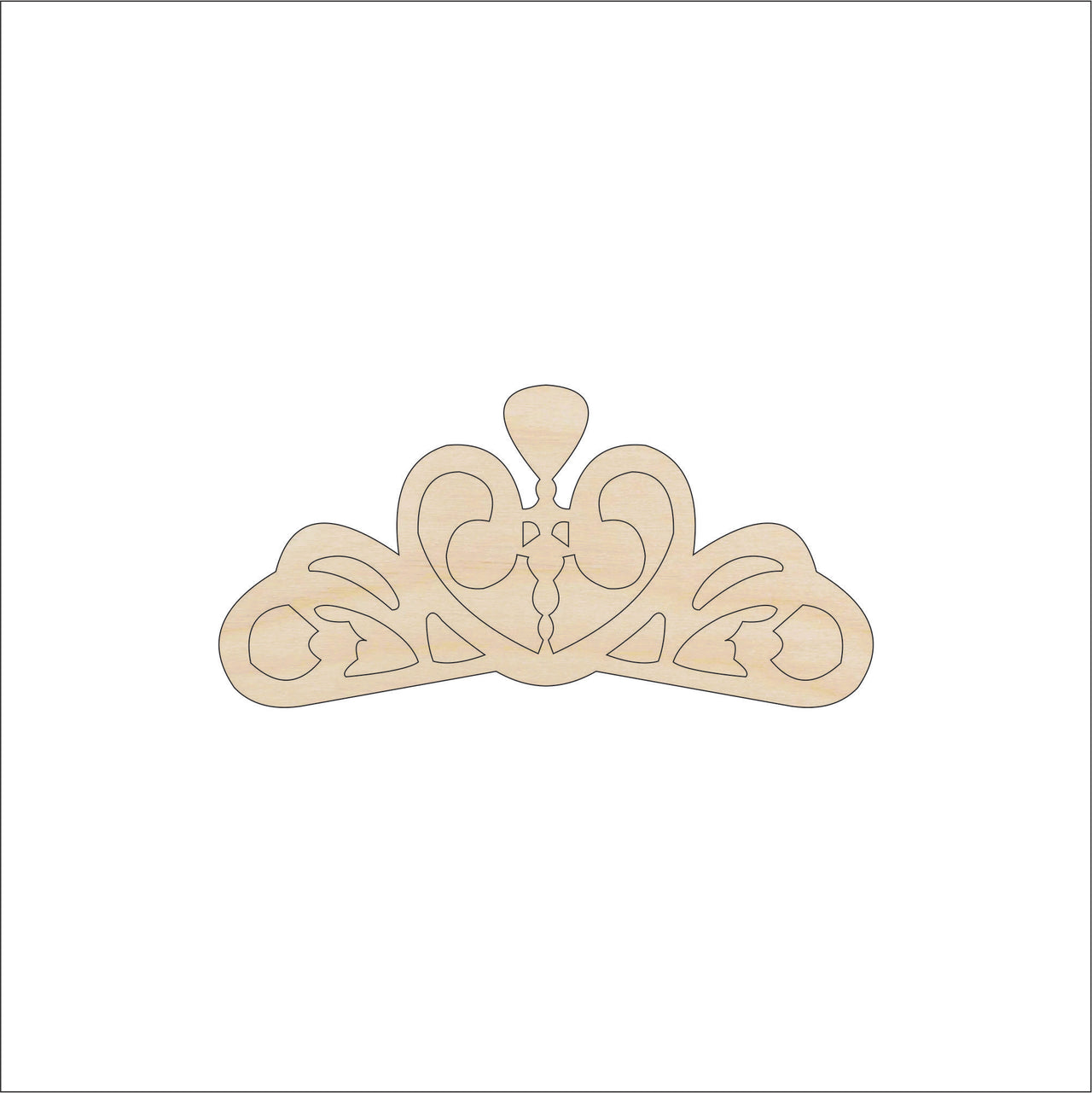Crown Wood Craft Shape - Laser Cut Baltic Birch Unfinished DIY Wood Art Supplies CLT79 - The Wood Shape Store