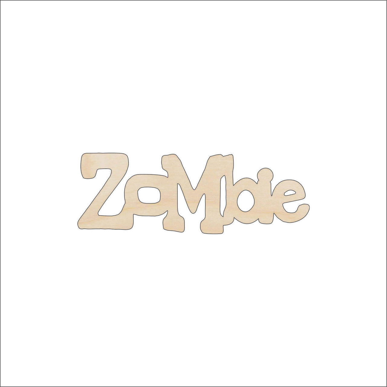 Zombie Word Wood Craft Shape - Laser Cut Baltic Birch Unfinished DIY Wood Art Supplies MYTH35 - The Wood Shape Store