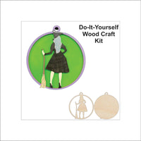 Witch 3D Laser Cut Ornament – Baltic Birch Wood Craft Supplies | DIY Wood Ornament Kit HA22 - The Wood Shape Store