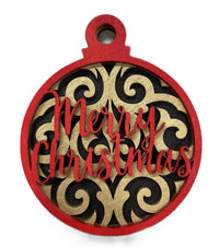 Christmas 3D Laser Cut Ornament – Baltic Birch Wood Craft Supplies | DIY Wood Ornament Kit XM19 - The Wood Shape Store