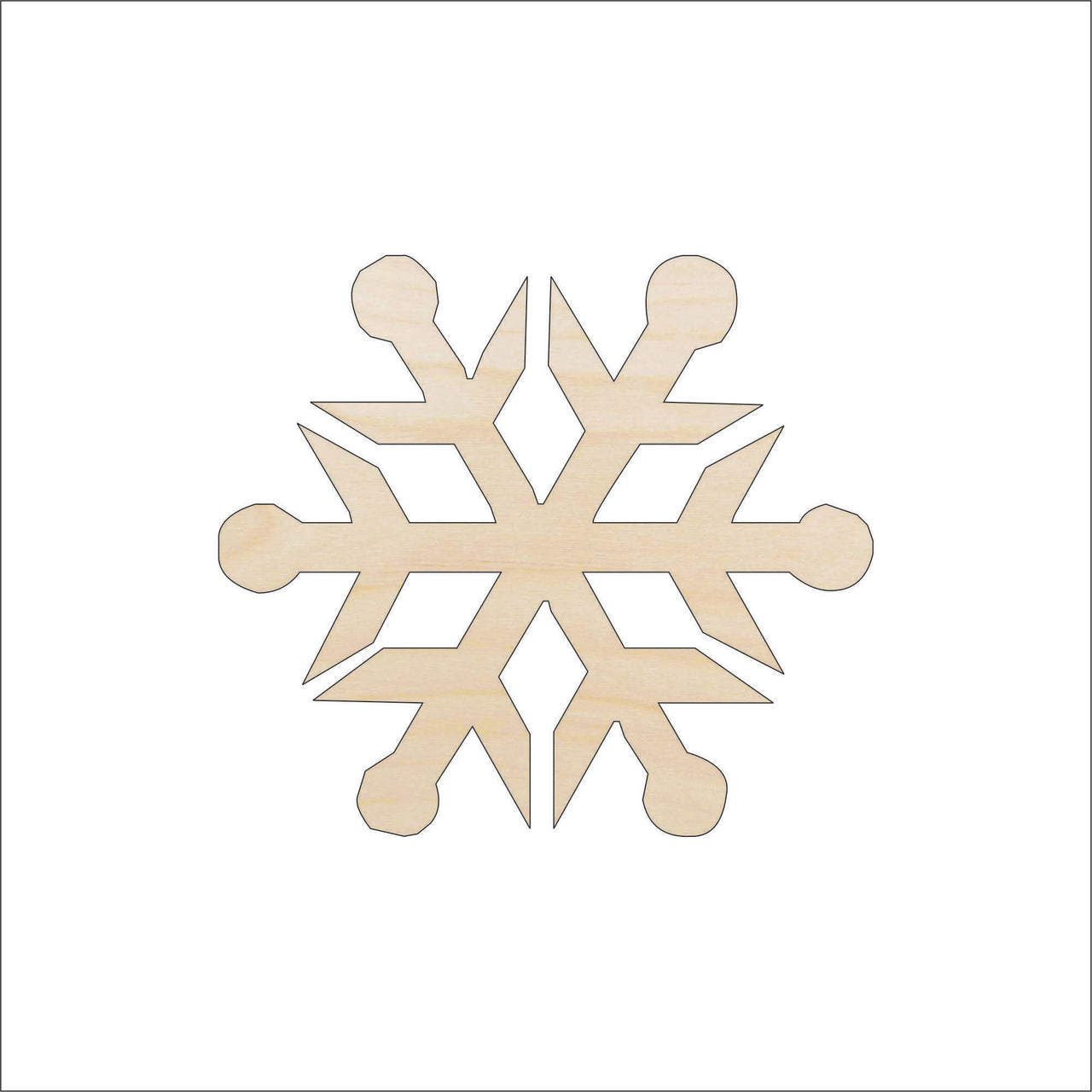 Snowflake Wood Craft Shape - Laser Cut Baltic Birch Unfinished DIY Wood Art Supplies SNW16 - The Wood Shape Store