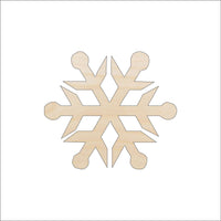 Snowflake Wood Craft Shape - Laser Cut Baltic Birch Unfinished DIY Wood Art Supplies SNW16 - The Wood Shape Store