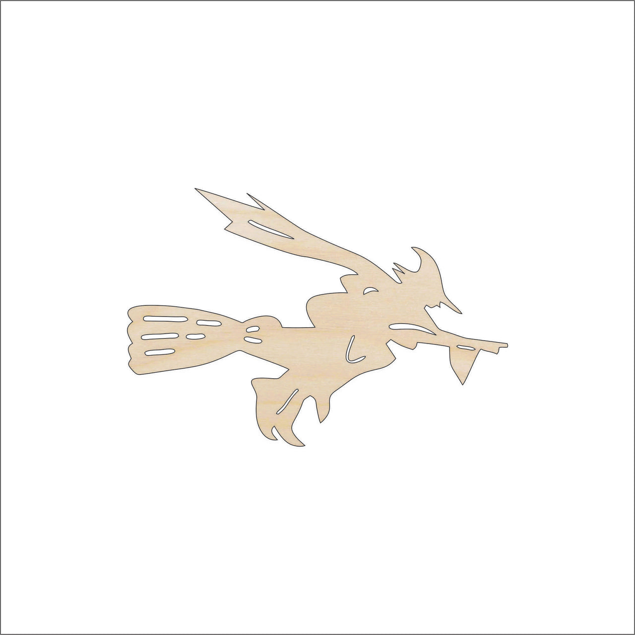 Witch Wood Craft Shape - Laser Cut Baltic Birch Unfinished DIY Wood Art Supplies FAL179 - The Wood Shape Store