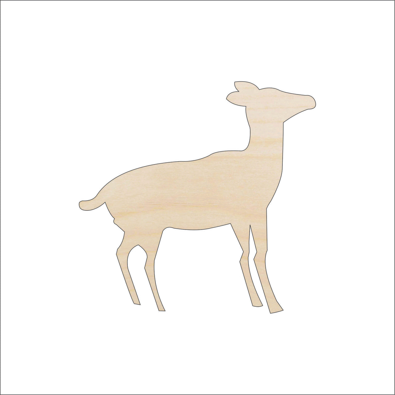 Deer Wood Craft Shape - Laser Cut Baltic Birch Unfinished DIY Wood Art Supplies DER41 - The Wood Shape Store