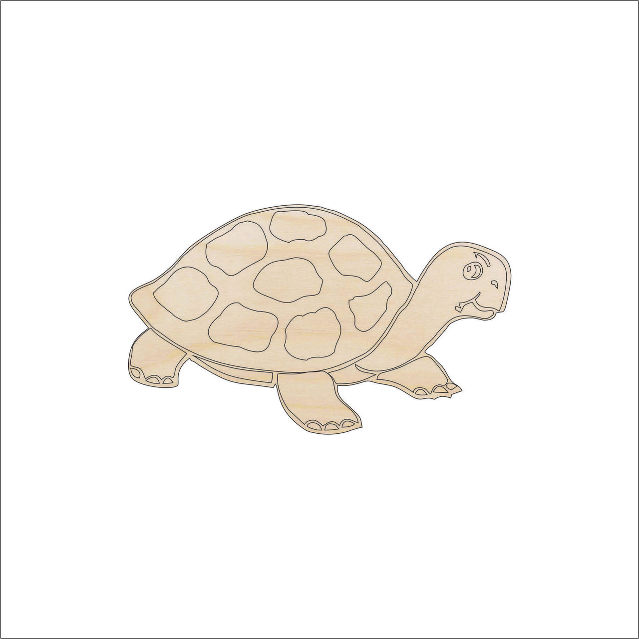 Turtle Wood Craft Shape - Laser Cut Baltic Birch Unfinished DIY Wood Art Supplies REP60 - The Wood Shape Store