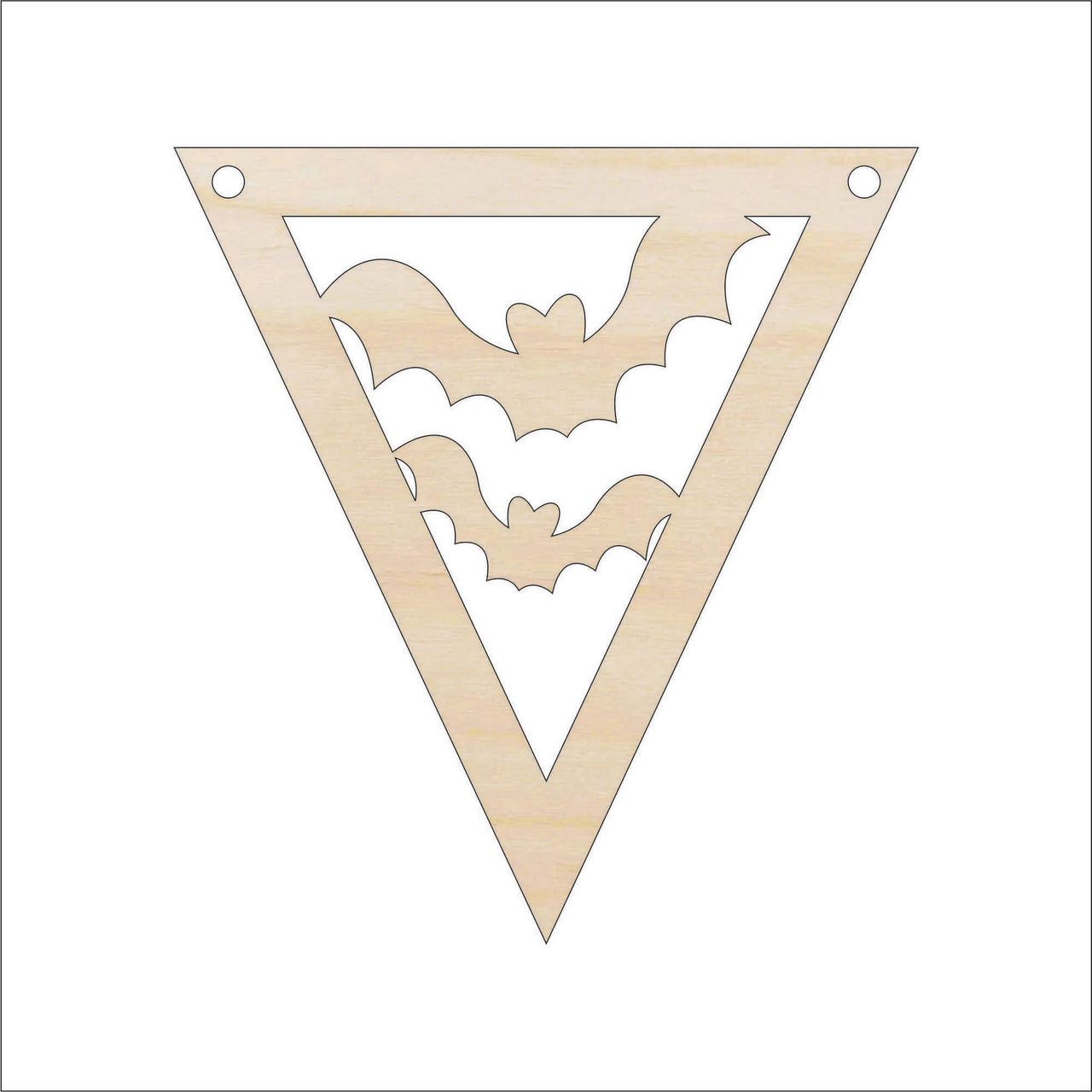 Bat Banner Wood Craft Shape – Laser Cut Baltic Birch Unfinished DIY Wood Art Supplies FAL286 - The Wood Shape Store