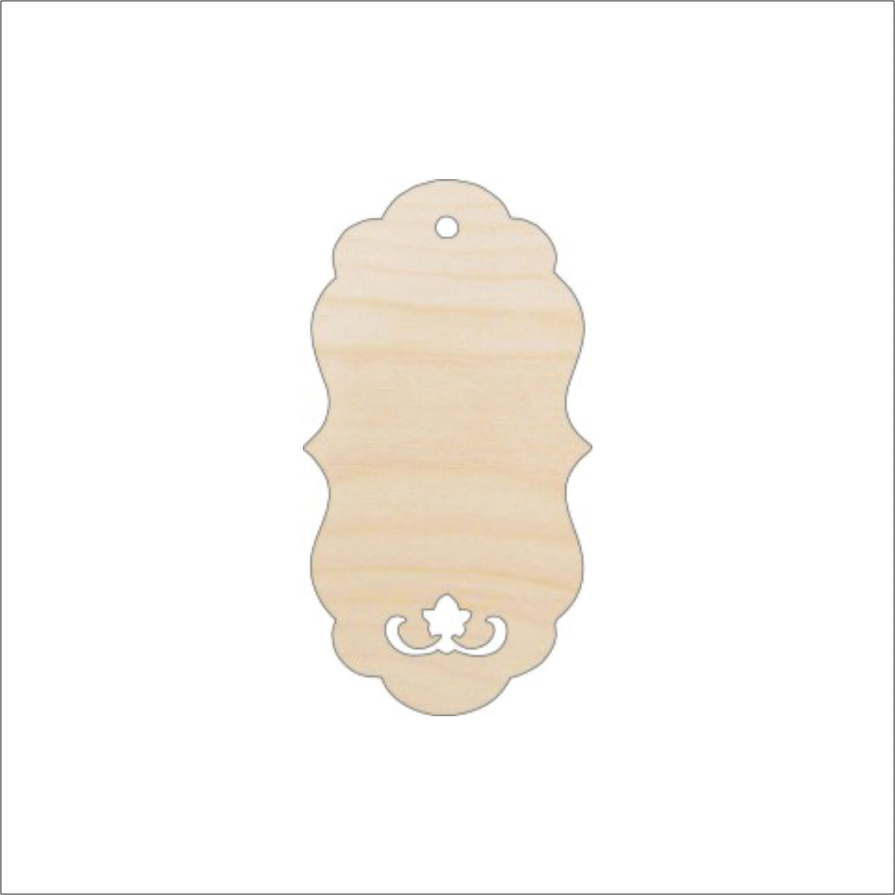 Gift Tag Wood Craft Shape - Laser Cut Baltic Birch Unfinished DIY Wood Art Supplies TAG4 - The Wood Shape Store