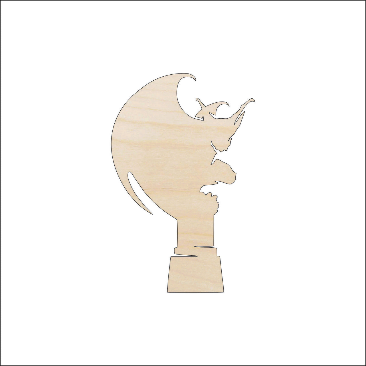 Gargoyle Wood Craft Shape - Laser Cut Baltic Birch Unfinished DIY Wood Art Supplies FAL158 - The Wood Shape Store