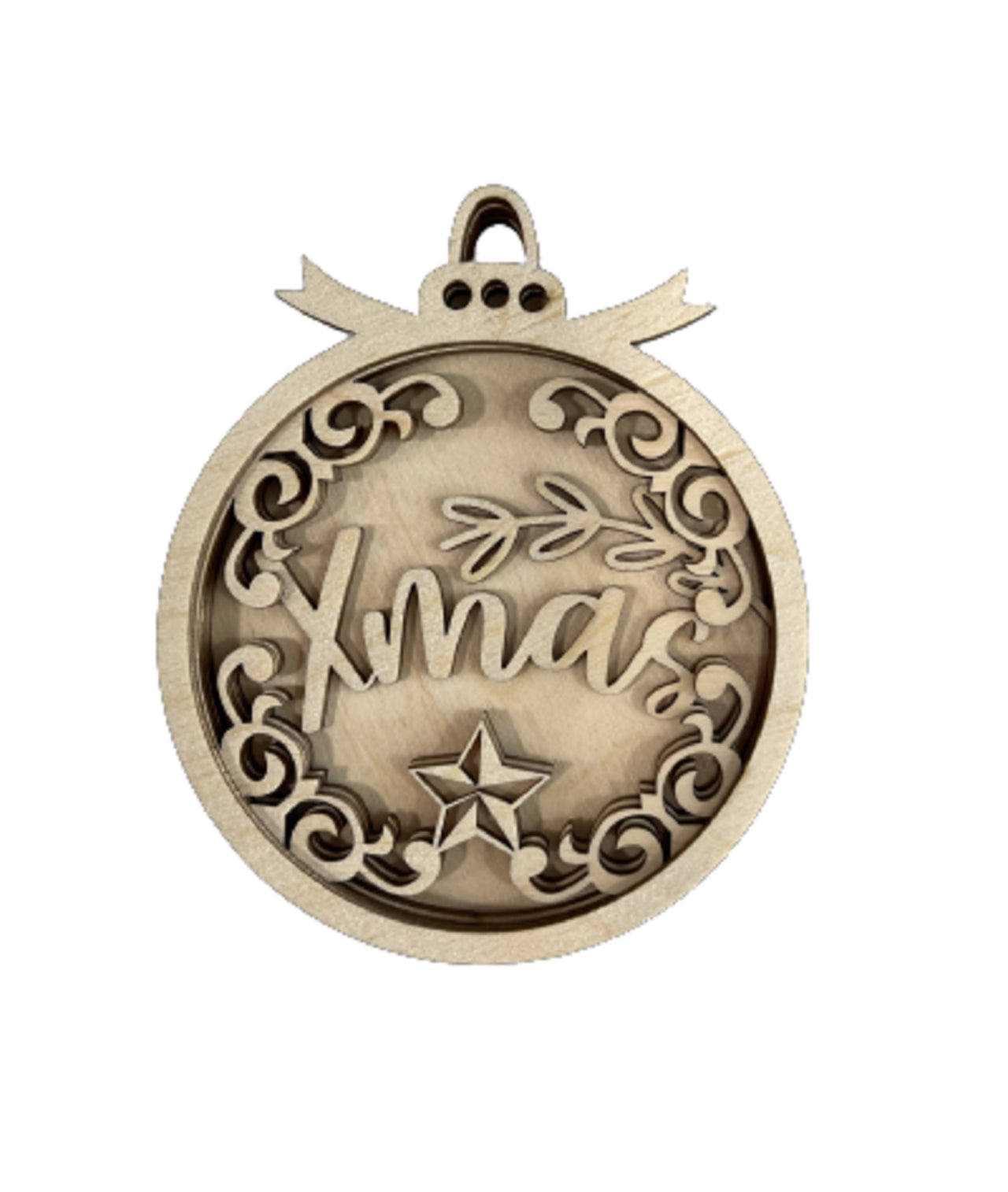 3D Laser Cut Ornament – Baltic Birch Wood Craft Supplies | DIY Wood Ornament Kit XM34 - The Wood Shape Store