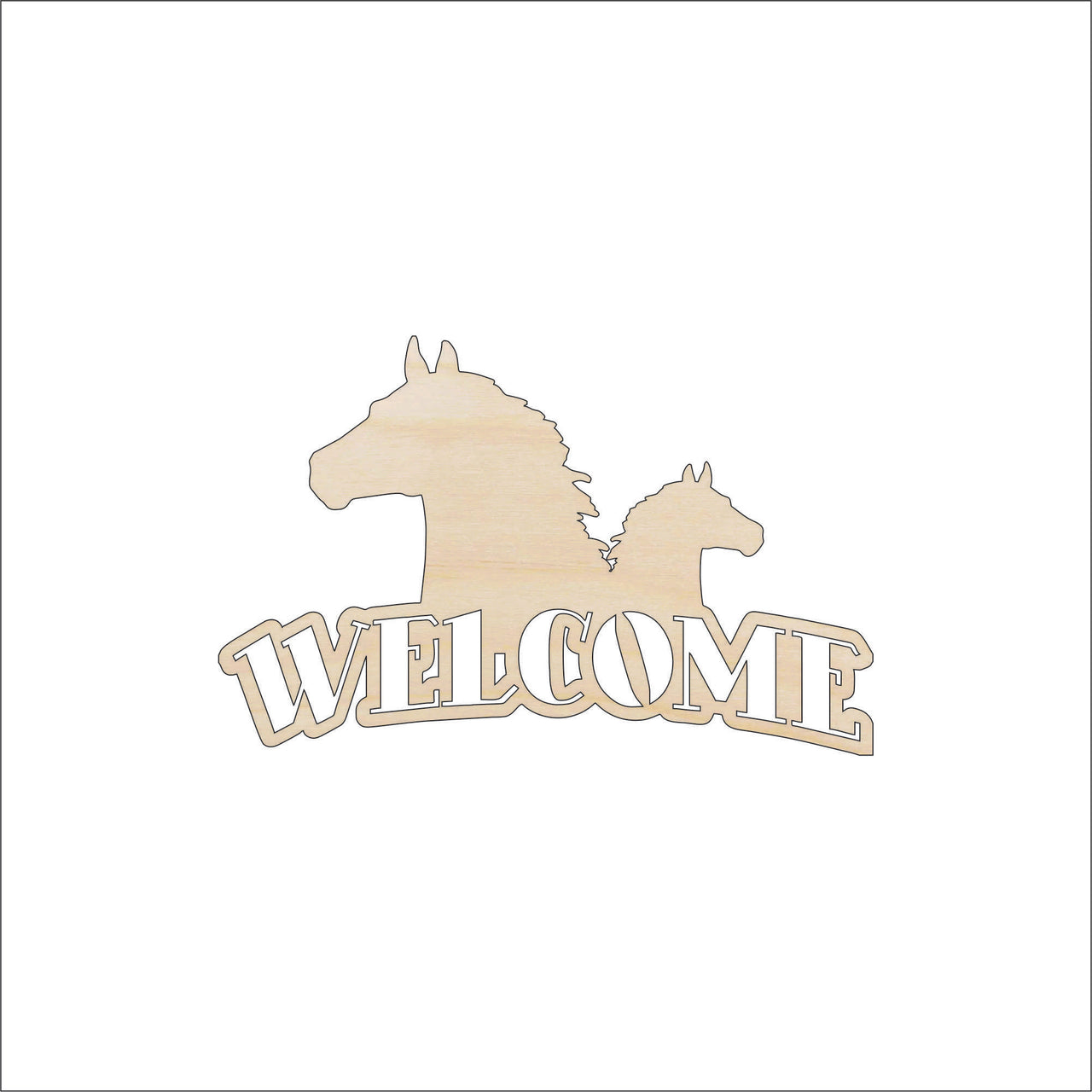 Horse Wood Craft Shape - Laser Cut Baltic Birch Unfinished DIY Wood Art Supplies SGN51 - The Wood Shape Store