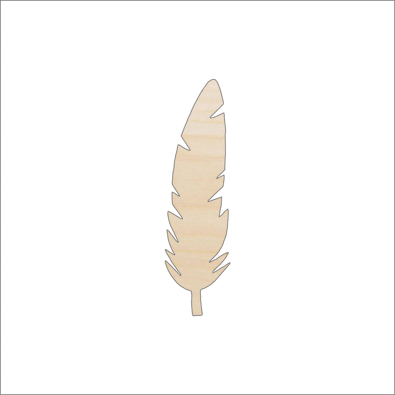 Feather Wood Craft Shape - Laser Cut Baltic Birch Unfinished DIY Wood Art Supplies XTR53 - The Wood Shape Store