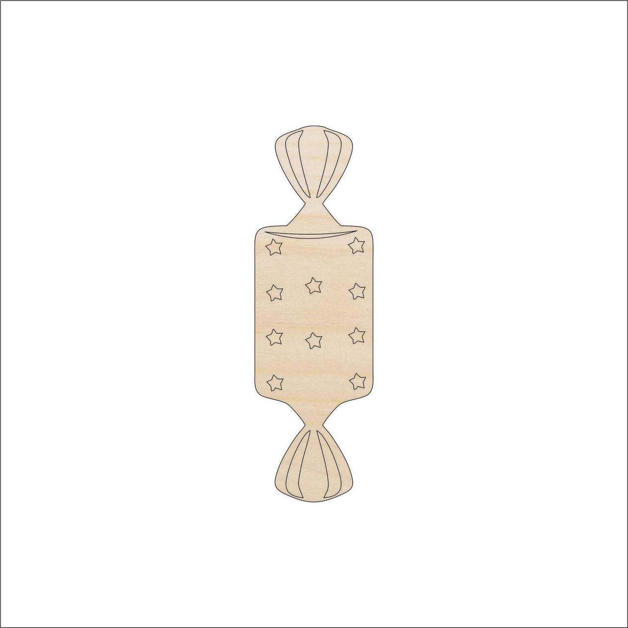Candy Wood Craft Shape - Laser Cut Baltic Birch Unfinished DIY Wood Art Supplies FOD196 - The Wood Shape Store