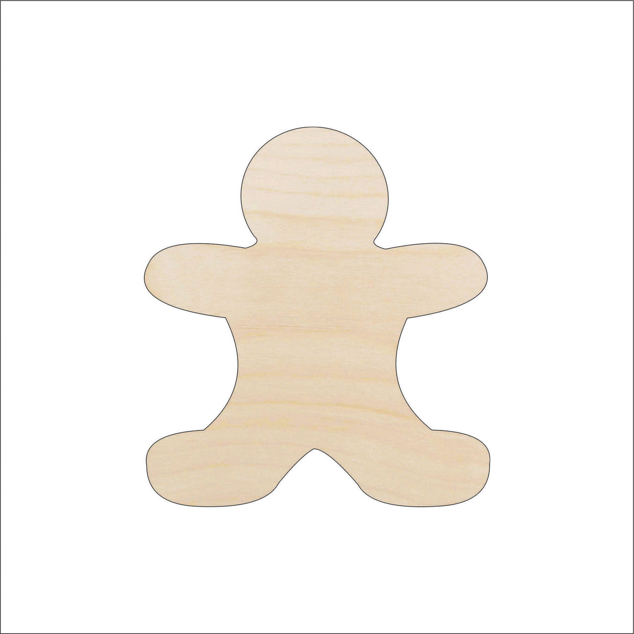 Gingerbread Wood Craft Shape - Laser Cut Baltic Birch Unfinished DIY Wood Art Supplies XMS79 - The Wood Shape Store