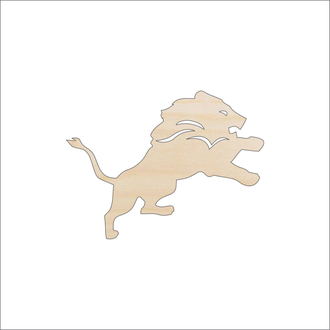 Lion Wood Craft Shape - Laser Cut Baltic Birch Unfinished DIY Wood Art Supplies CAT197 - The Wood Shape Store