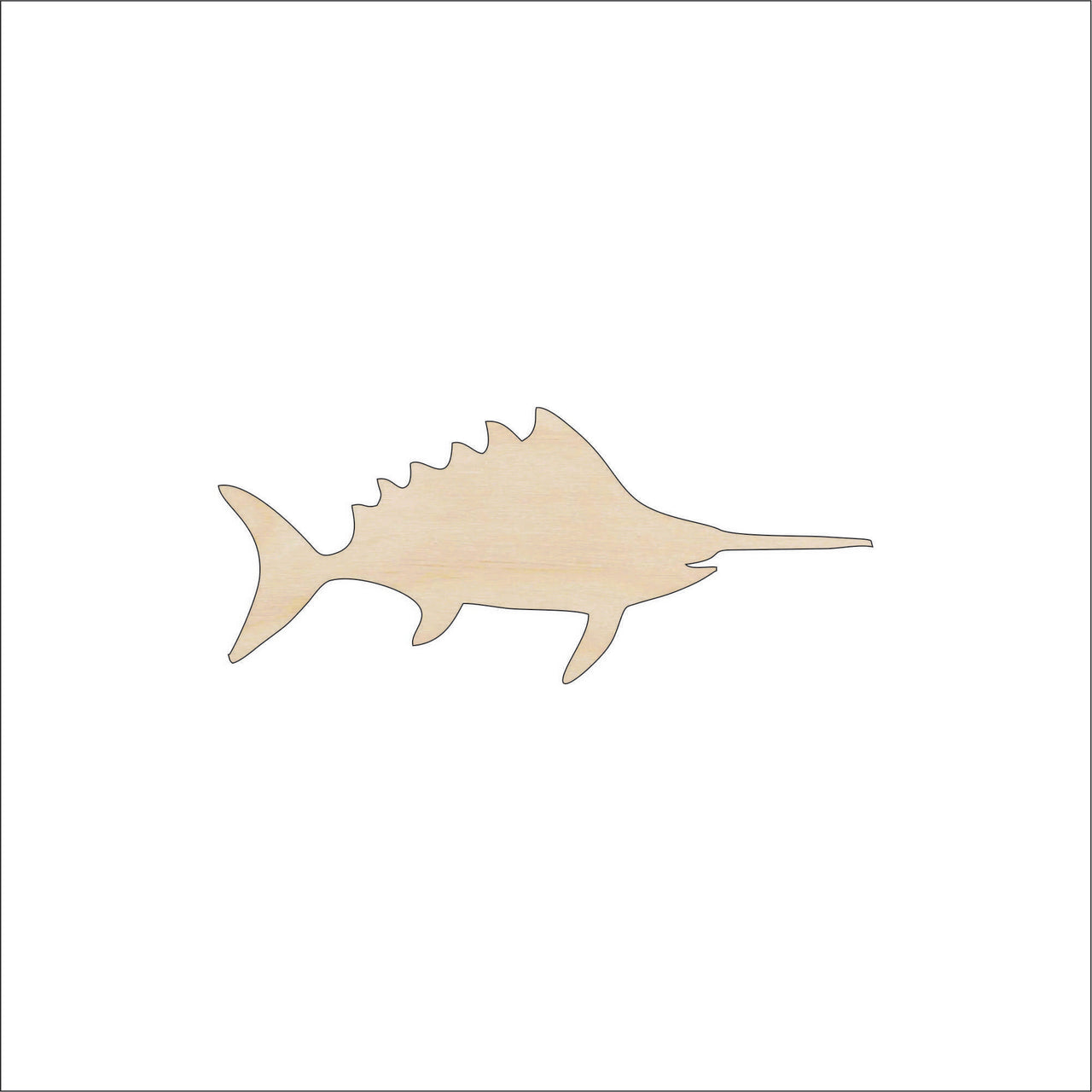 Swordfish Wood Craft Shape - Laser Cut Baltic Birch Unfinished DIY Wood Art Supplies SEA133 - The Wood Shape Store