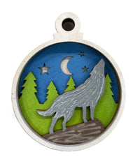 Wolf 3D Laser Cut Ornament – Baltic Birch Wood Craft Supplies | DIY Wood Ornament Kit AN14 - The Wood Shape Store