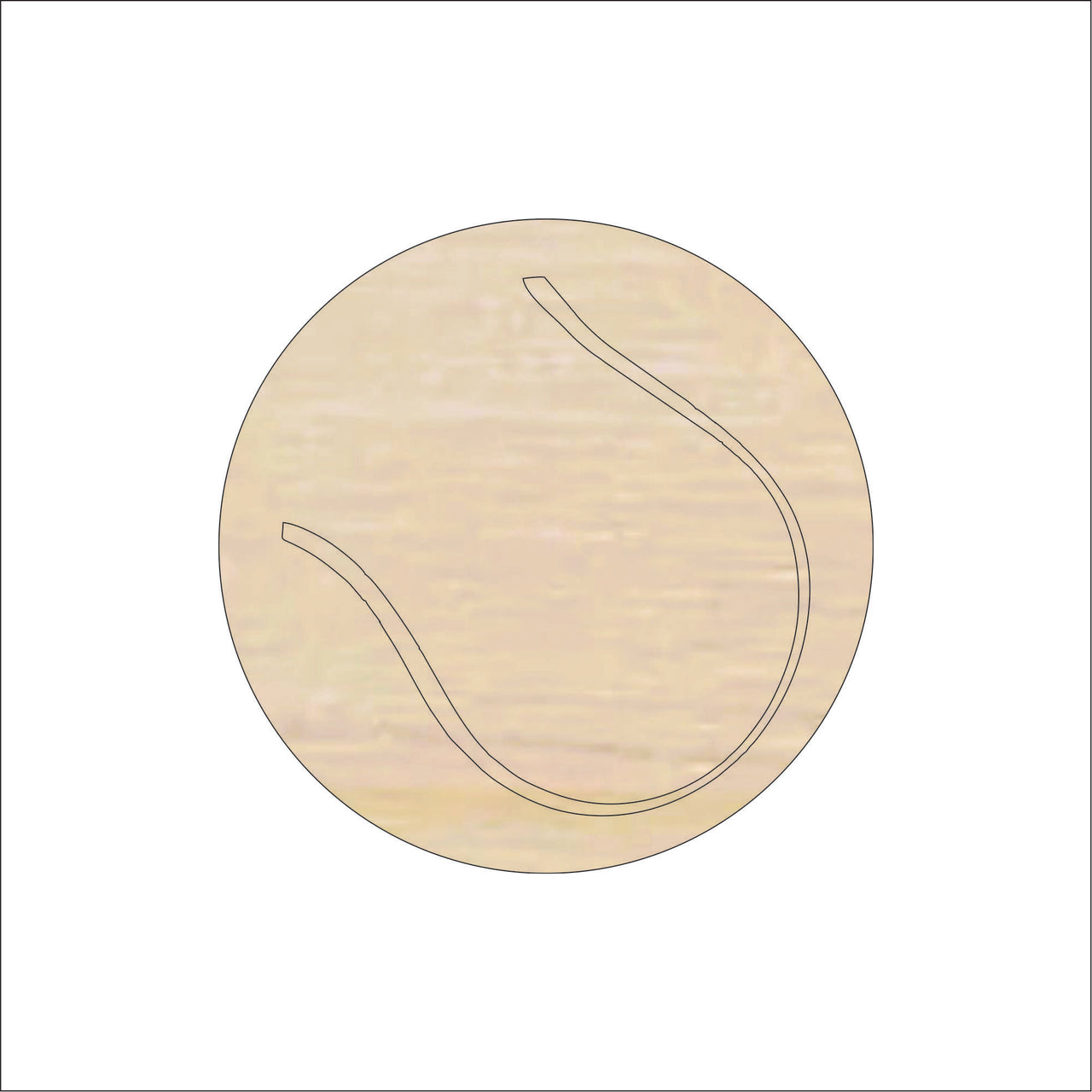 Tennis Ball Wood Craft Shape - Laser Cut Baltic Birch Unfinished DIY Wood Art Supplies SPT673 - The Wood Shape Store