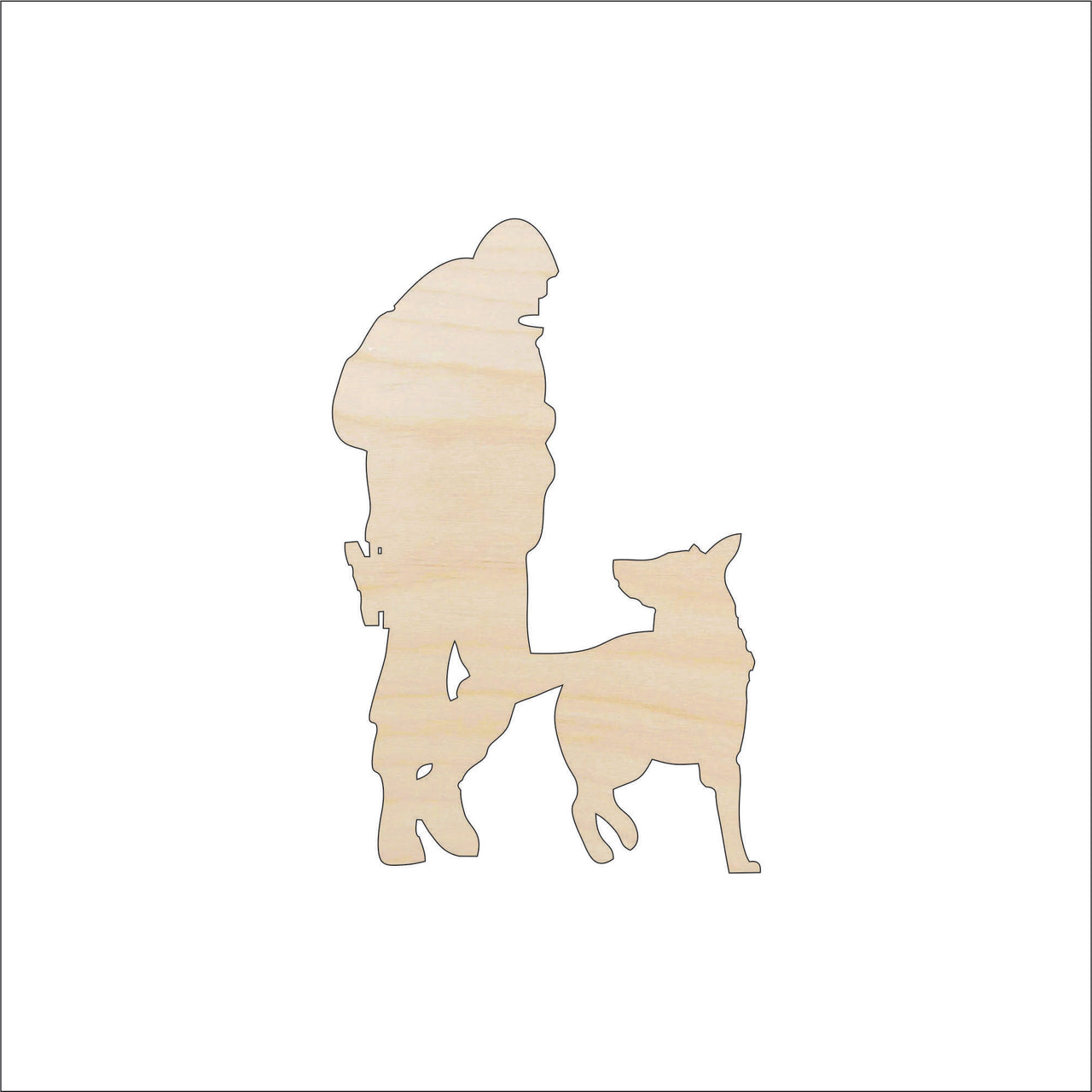 Man & Dog Wood Craft Shape - Laser Cut Baltic Birch Unfinished DIY Wood Art Supplies PPL143 - The Wood Shape Store