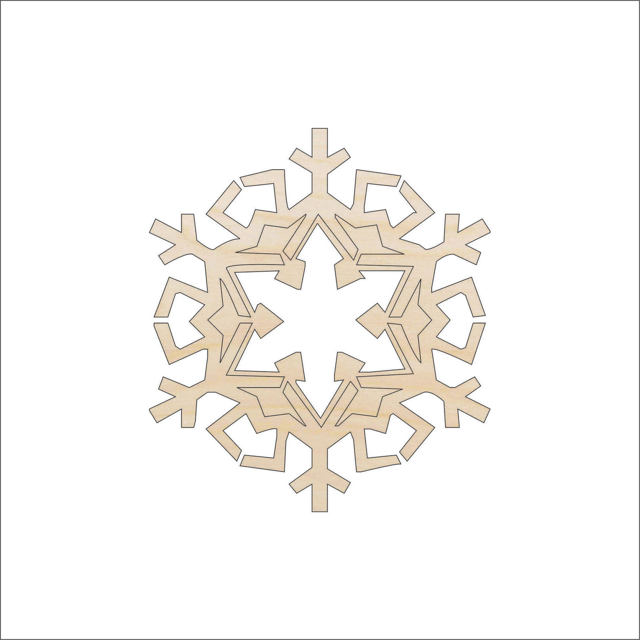 Snowflake Wood Craft Shape - Laser Cut Baltic Birch Unfinished DIY Wood Art Supplies SNW52 - The Wood Shape Store