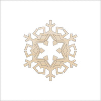 Snowflake Wood Craft Shape - Laser Cut Baltic Birch Unfinished DIY Wood Art Supplies SNW52 - The Wood Shape Store