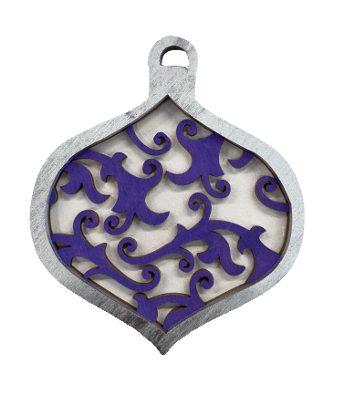 3D Laser Cut Ornament - Baltic Birch Wood Craft Supplies DIY Wood Ornament Kit DS6 - The Wood Shape Store