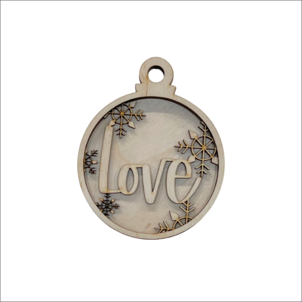 Love 3D Laser Cut Ornament – Baltic Birch Wood Craft Supplies | DIY Wood Ornament Kit VL2 - The Wood Shape Store