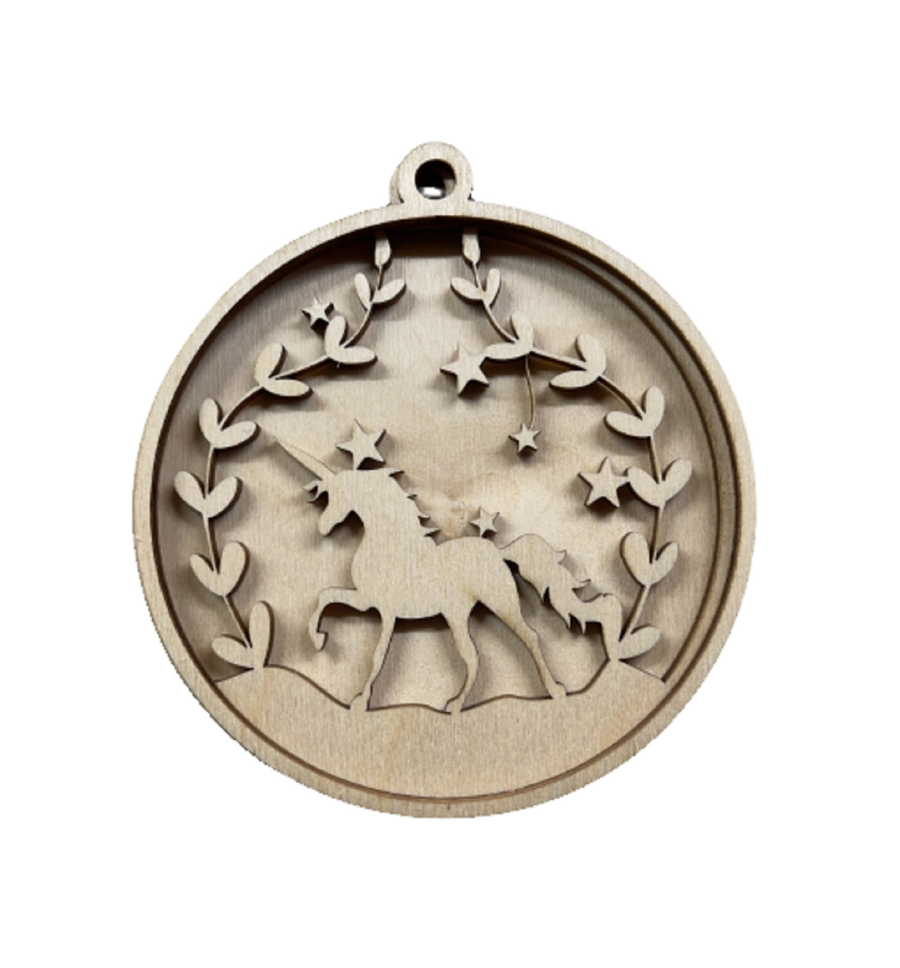 Unicorn 3D Laser Cut Ornament – Baltic Birch Wood Craft Supplies | DIY Wood Ornament Kit MY1 - The Wood Shape Store