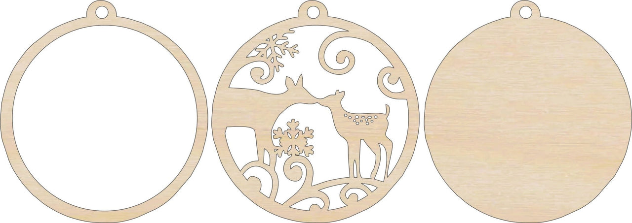 Deer 3D Laser Cut Ornament – Baltic Birch Wood Craft Supplies | DIY Wood Ornament Kit AN13 - The Wood Shape Store